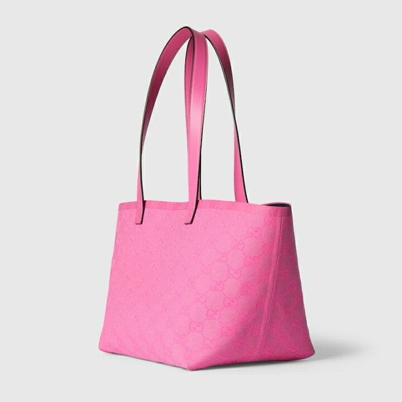 NEW GUCCI Supreme Totissima GG Logo Small Canvas Tote Pink - Picture 3 of 13